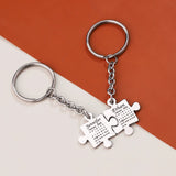 Personalized Calendar Puzzle Keychain Stainless Steel Valentines Gift