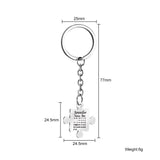 Personalized Calendar Puzzle Keychain Stainless Steel Valentines Gift