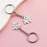 Personalized Calendar Puzzle Keychain Stainless Steel Valentines Gift