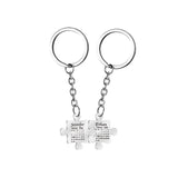 Personalized Calendar Puzzle Keychain Stainless Steel Valentines Gift