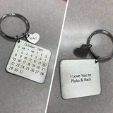 Personalized Calendar Keychain - Heart Date Highlighted Gift