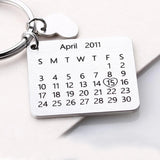 Personalized Calendar Keychain - Heart Date Highlighted Gift