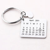 Personalized Calendar Keychain - Heart Date Highlighted Gift