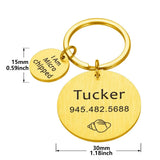 Custom Carved Pet Name Keychain, Stainless Steel Dog ID Tag