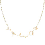 Custom Name Pendant Necklace with Paper Clip Chain Stainless Steel Jewelry