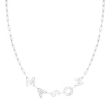 Custom Name Pendant Necklace with Paper Clip Chain Stainless Steel Jewelry