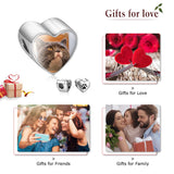 Personalized Charms Photo Heart Beads for Women Dog Cat Pet Paw Beads
