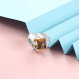 Personalized Charms Photo Heart Beads for Women Dog Cat Pet Paw Beads