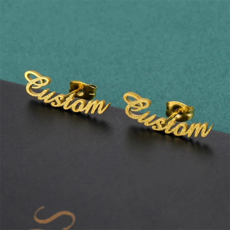 Custom Stainless Name Earrings