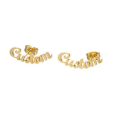 Custom Name Frosted Earrings Stainless Steel Women's Studs