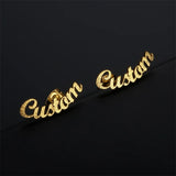Custom Name Frosted Earrings Stainless Steel Women's Studs