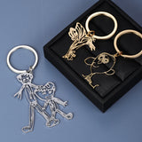 Custom Kids Drawing Key Chain Hand Painted Keychain