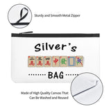 Personalized Chinese Mahjong Bag Keychain With Zipper Pouch