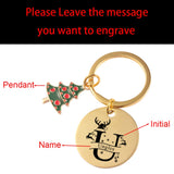 Personalized Christmas Name Initial Keychain Gift for Families