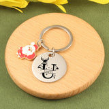 Personalized Christmas Name Initial Keychain Gift for Families