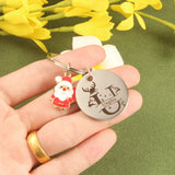 Personalized Christmas Name Initial Keychain Gift for Families
