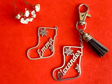 Personalized Christmas Name Keychain with Tassel Xmas Gift