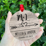 Personalized Christmas Ornament with Names & Date for Couple Lover