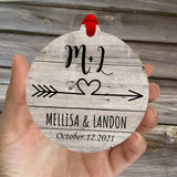 Personalized Christmas Ornament with Names & Date for Couple Lover