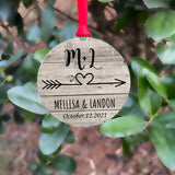 Personalized Christmas Ornament with Names & Date for Couple Lover