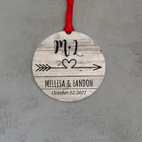 Personalized Christmas Ornament with Names & Date for Couple Lover