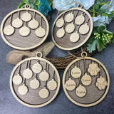 Personalized Family Name Wooden Tree Ornaments for Christmas