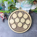 Personalized Family Name Wooden Tree Ornaments for Christmas