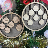 Personalized Family Name Wooden Tree Ornaments for Christmas