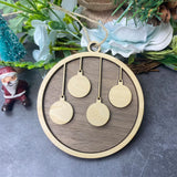 Personalized Family Name Wooden Tree Ornaments for Christmas