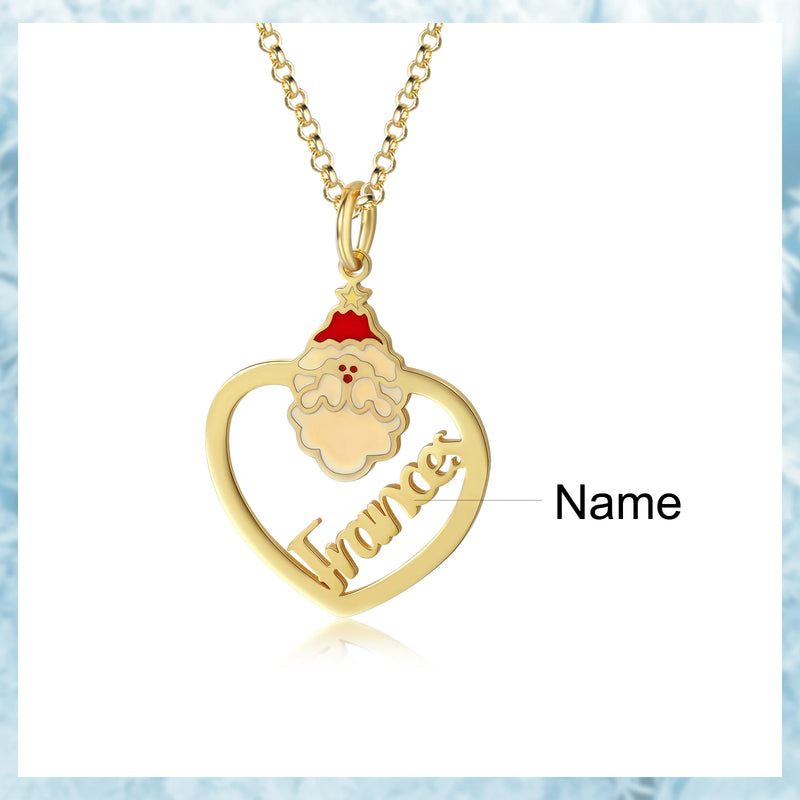 Personalized Christmas Santa Claus Nameplate Necklace