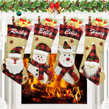 Personalized Christmas Stockings with Family Name Embroidery