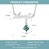 Personalized Christmas Tree Nameplate Necklace Snowflake Pendant Xmas