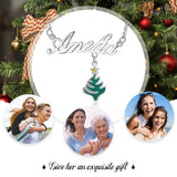 Personalized Christmas Tree Nameplate Necklace Snowflake Pendant Xmas