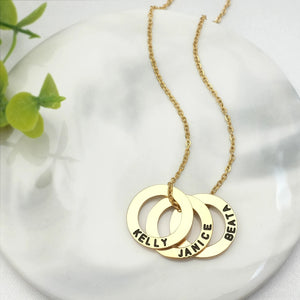 Personalized Circle Name Necklace Engraved Names Customized Jewelry