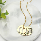 Personalized Circle Name Necklace Engraved Names Customized Jewelry