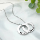 Personalized Circle Name Necklace Engraved Names Customized Jewelry
