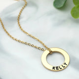 Personalized Circle Name Necklace Engraved Names Customized Jewelry