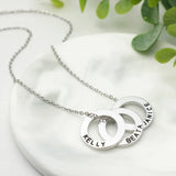 Personalized Circle Name Necklace Engraved Names Customized Jewelry