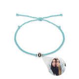 Custom Circle Photo Bracelet for Couples - Memorial Jewelry Gift