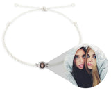 Personalized Circle Photo Bracelet Rope Adjustable Bracelets