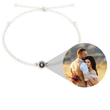 Personalized Circle Photo Bracelet Rope Adjustable Bracelets