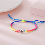 Custom Circle Photo Projection Bracelet Couples Gift Jewelry