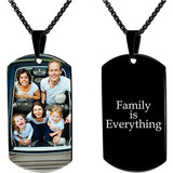 Custom Photo Stainless Steel Heart Necklace with Engraved Message