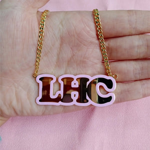 Colorful Stainless Steel Necklace Letter Name Pendant