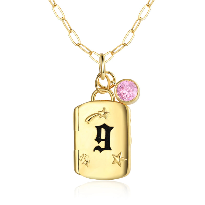 Personalized Constellation Necklace Lucky Number & Stones Pendant Necklaces