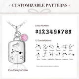 Personalized Constellation Necklace Lucky Number & Stones Pendant Necklaces