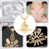 Custom Cooking Name Pendant Necklace Stainless Steel Jewelry