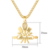 Custom Cooking Name Pendant Necklace Stainless Steel Jewelry