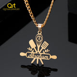 Custom Cooking Name Pendant Necklace Stainless Steel Jewelry