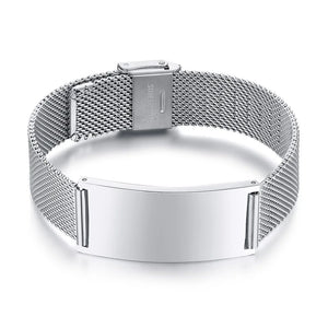 Personalized Couple Bracelet Stainless Steel Mesh Bangle Set